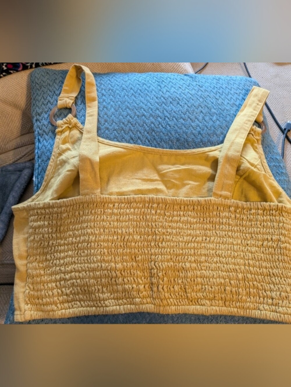 American Eagle Outfitters Yellow Ring-Detail Cropped Tank - Picture 5 of 5